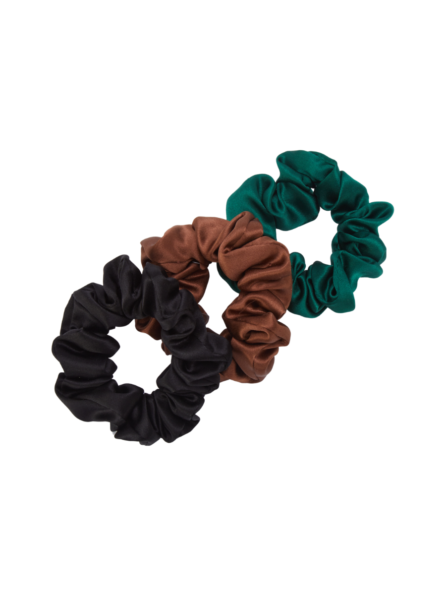 3cm Black Silk Scrunchie
