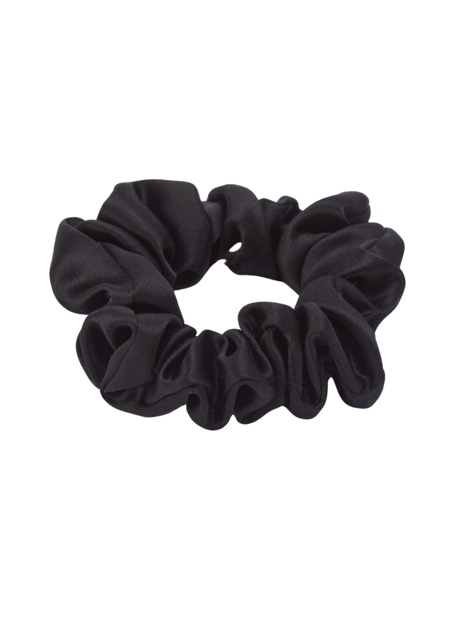 3cm Black Silk Scrunchie