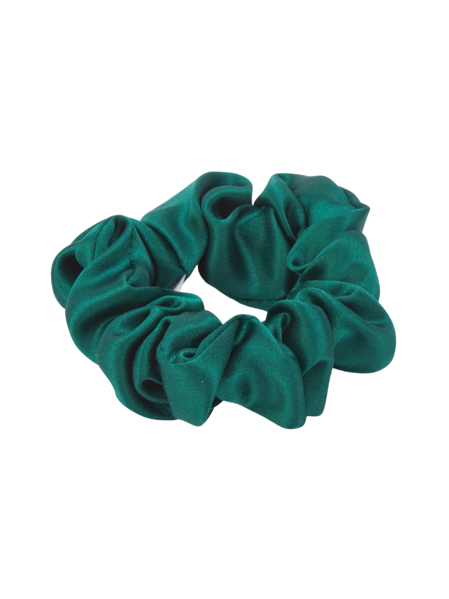 3cm Emerald Silk Scrunchie