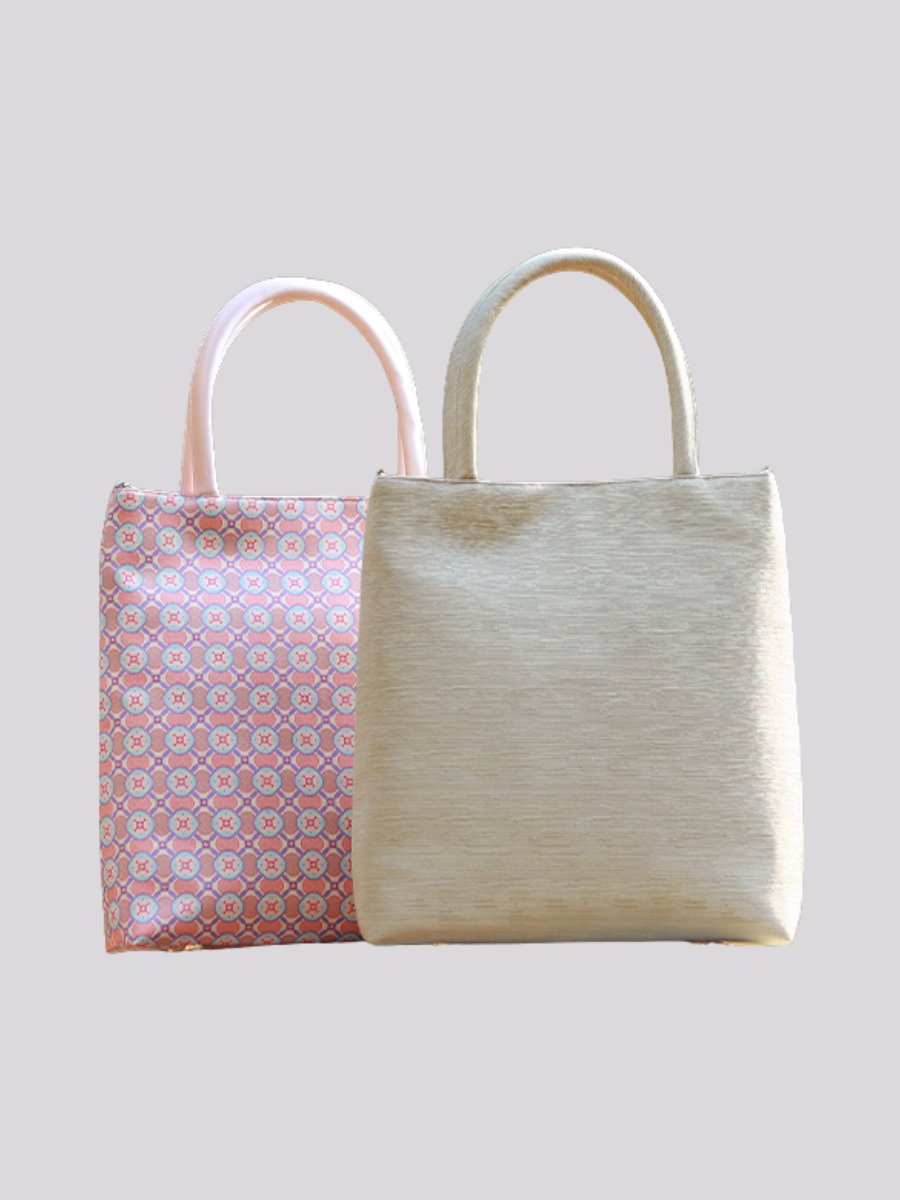 “Certain Victory Ahead” Round Floral Pattern Short-Handle Tote Bag