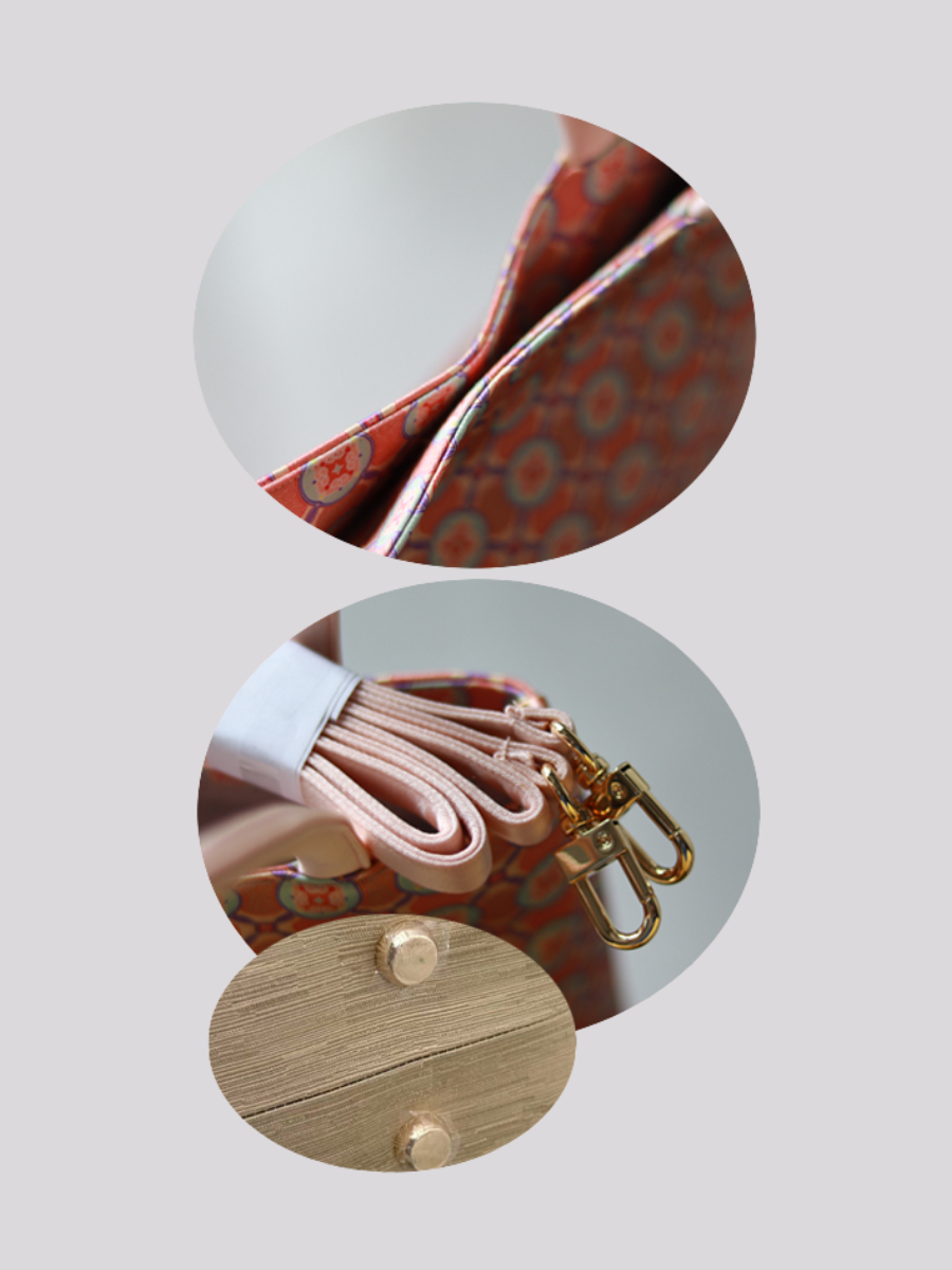 “Certain Victory Ahead” Round Floral Pattern Short-Handle Tote Bag