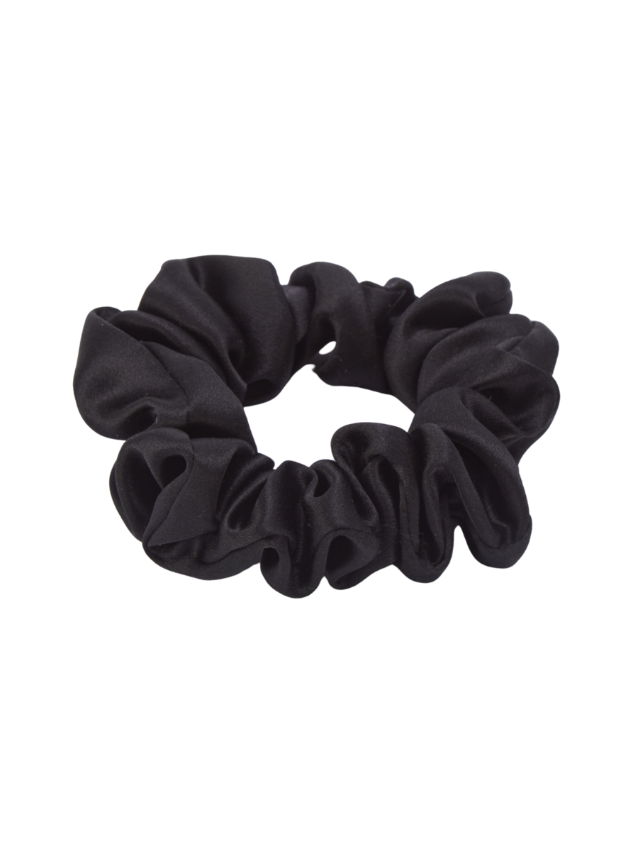6cm Black Silk Scrunchie