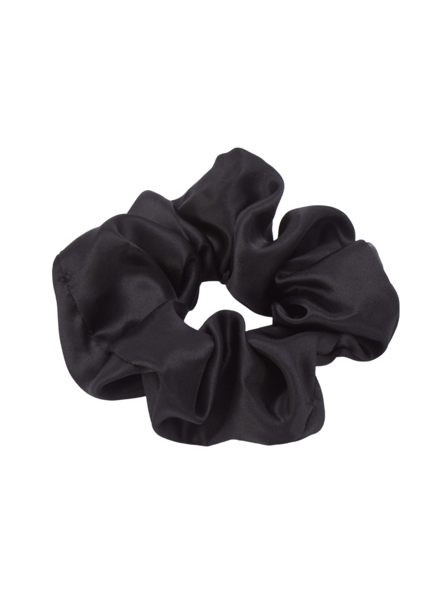 6cm Black Silk Scrunchie