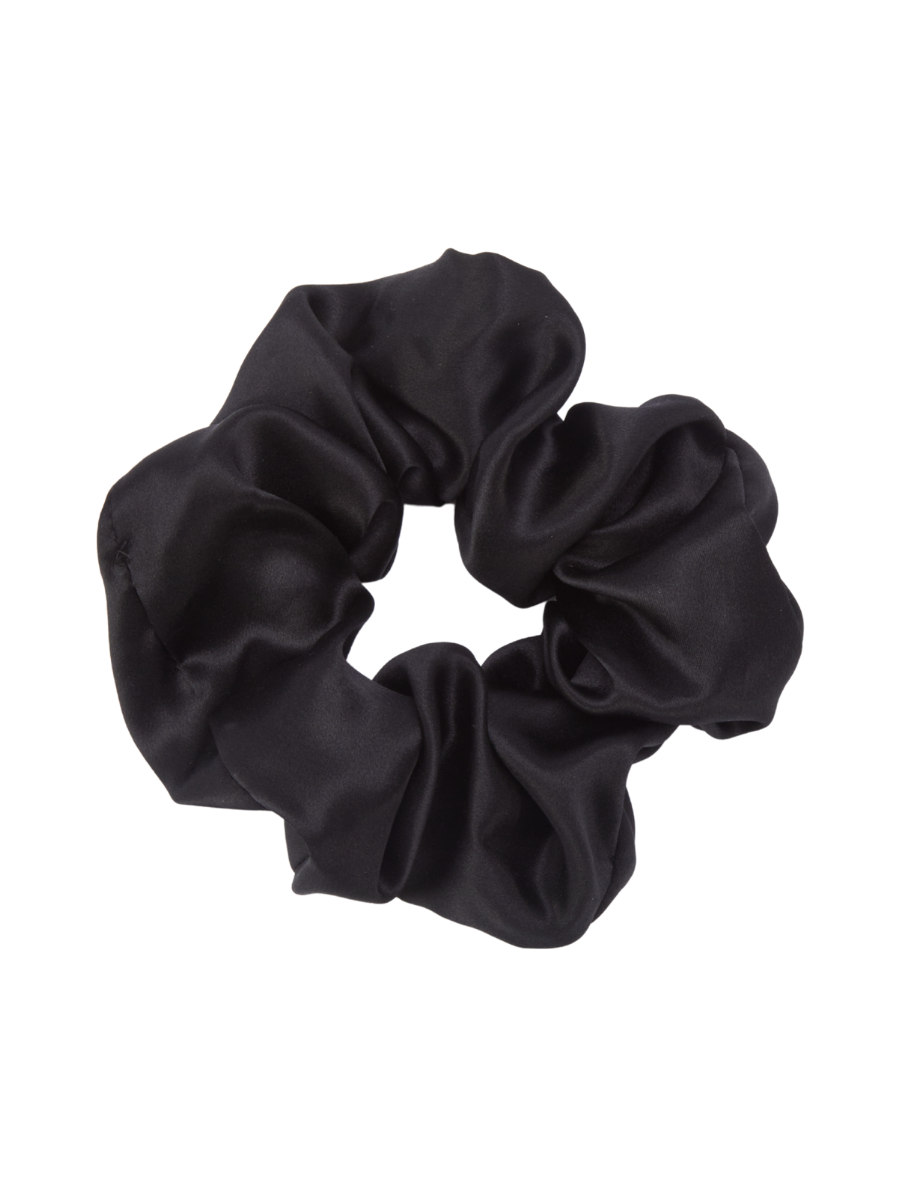6cm Black Silk Scrunchie