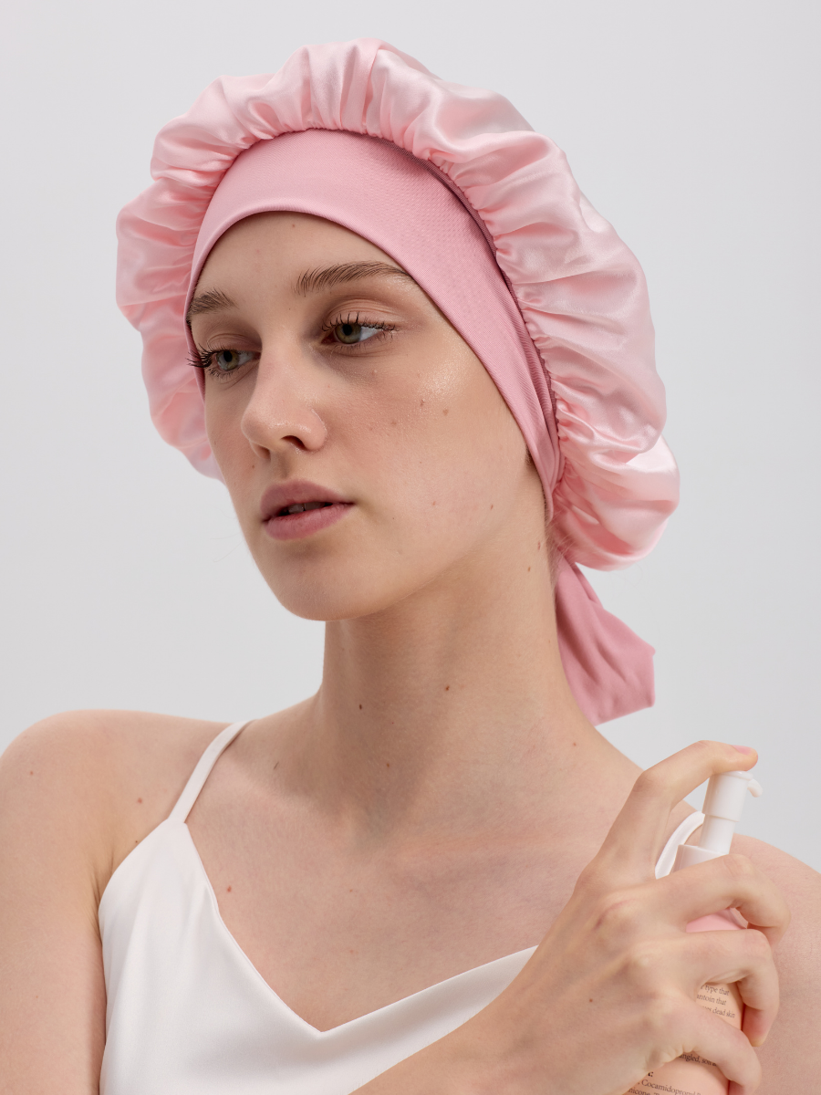 Pink Mulberry Silk Hair Bonnet
