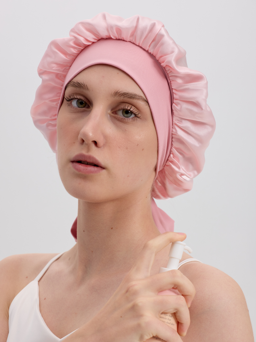Pink Mulberry Silk Hair Bonnet