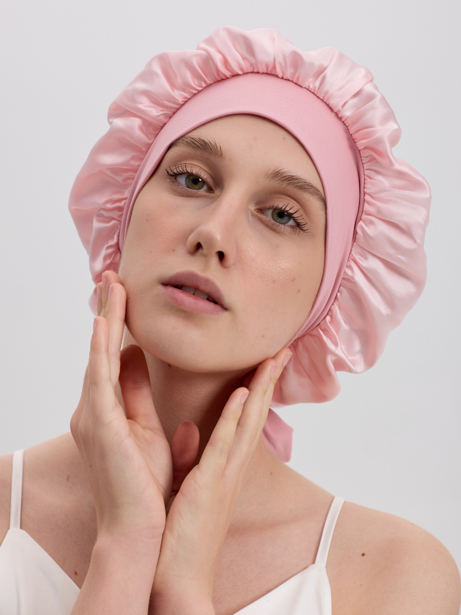 Pink Mulberry Silk Hair Bonnet
