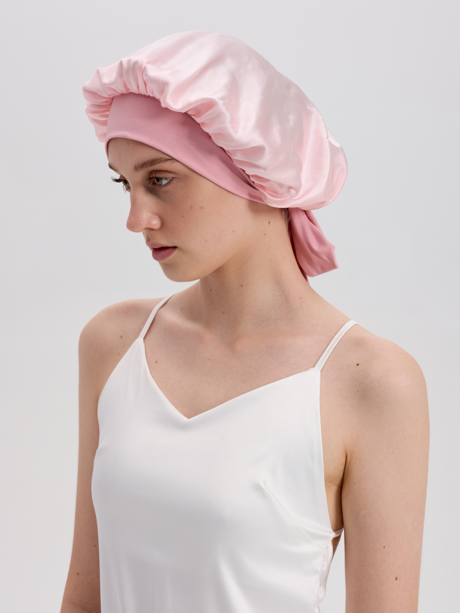 Pink Mulberry Silk Hair Bonnet