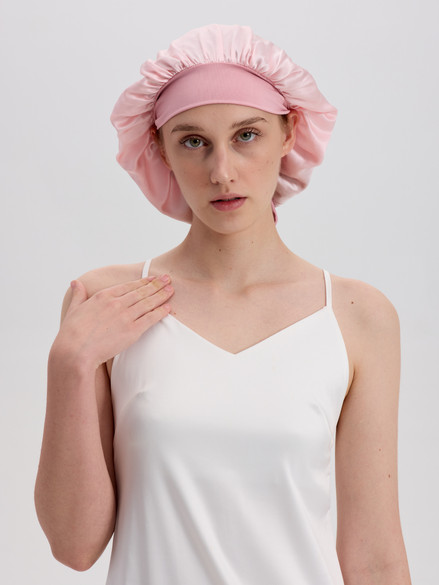 Pink Mulberry Silk Hair Bonnet
