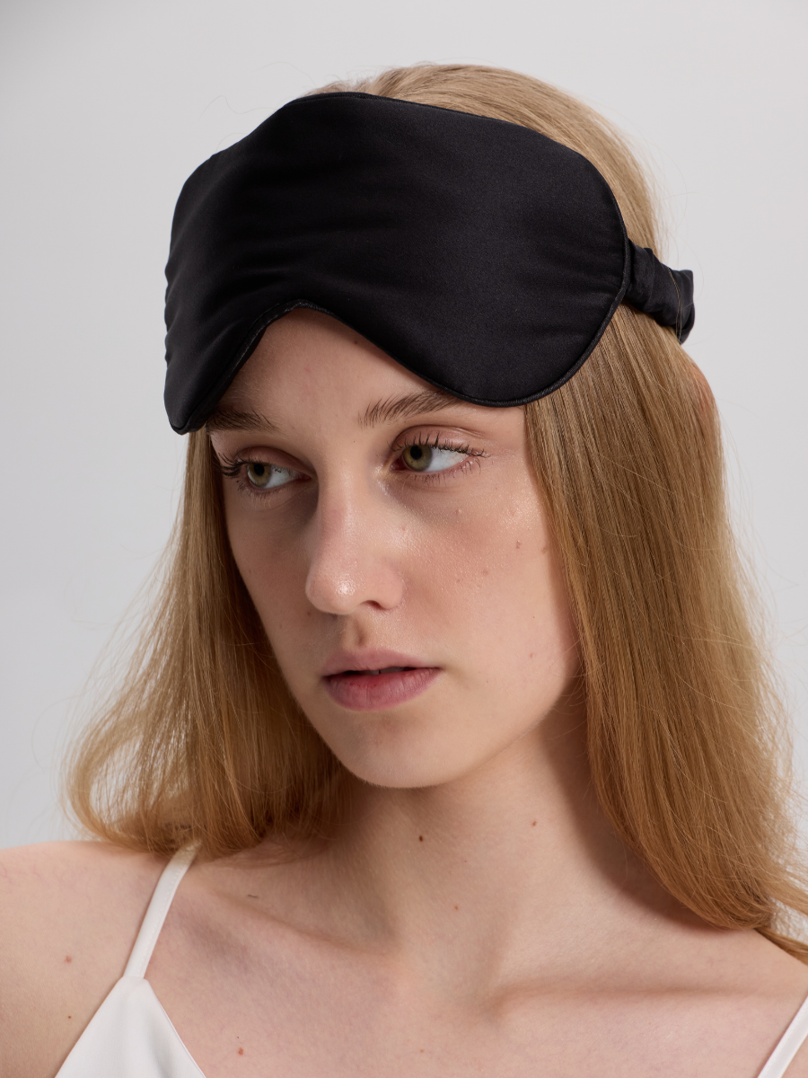 Black Silk Eye Mask