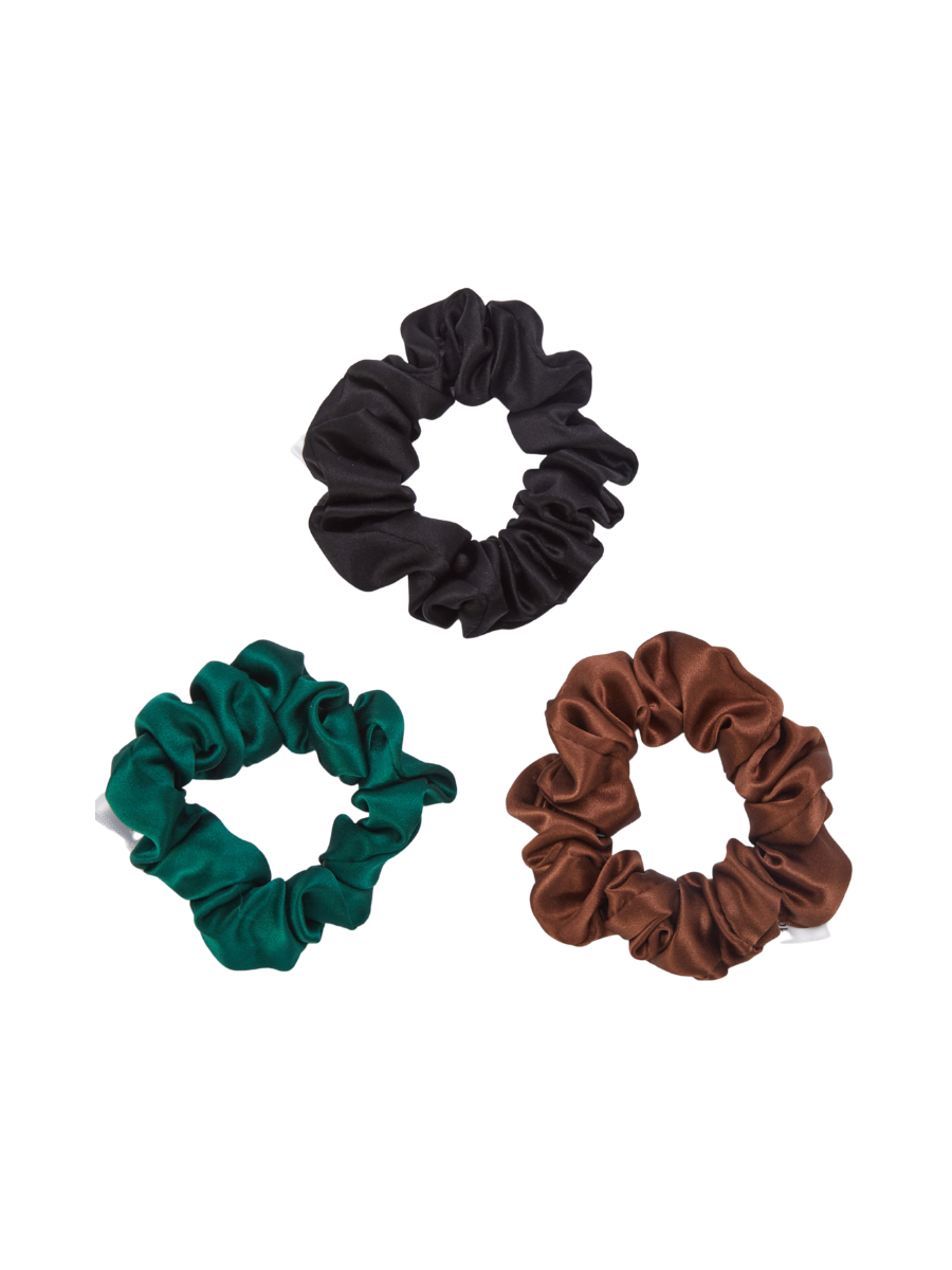 3cm Brown Silk Scrunchie