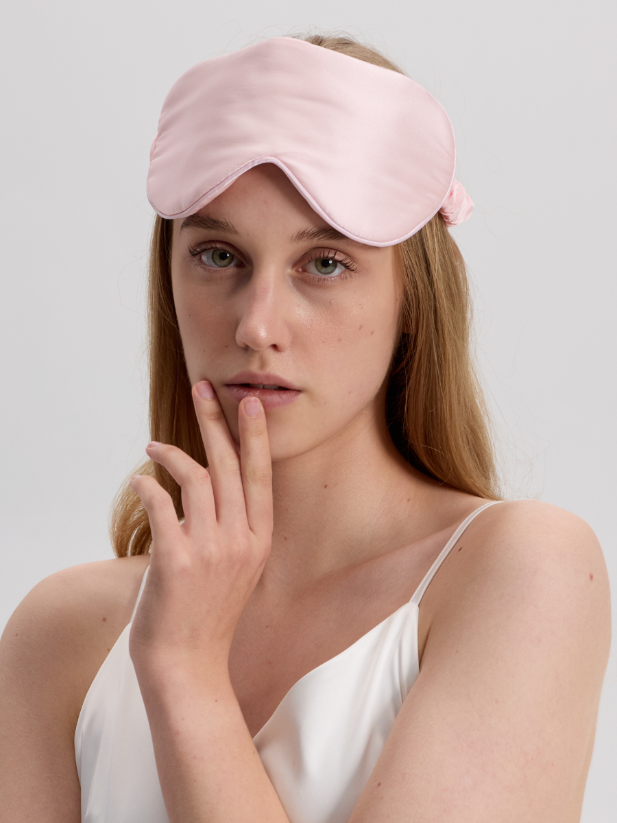 Pink Silk Eye Mask
