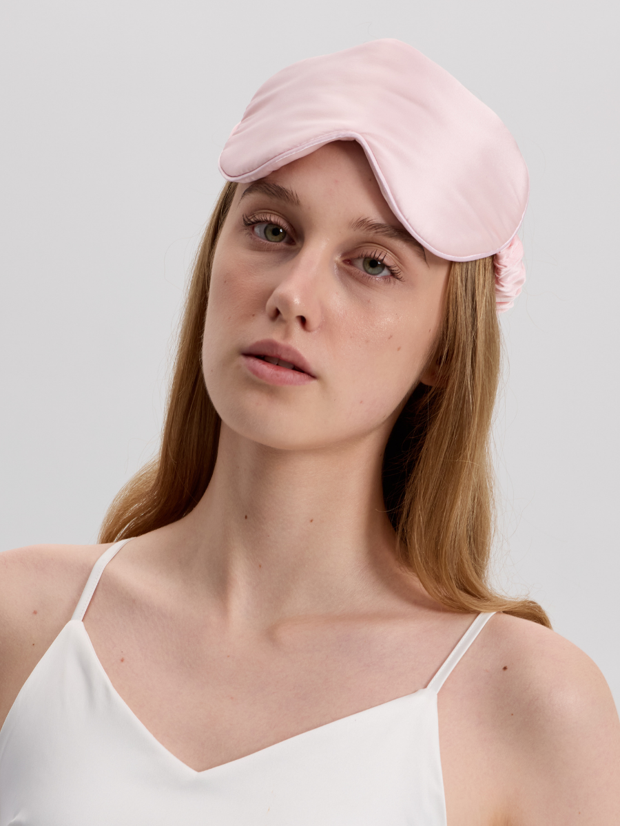 Pink Silk Eye Mask